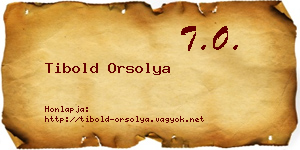 Tibold Orsolya névjegykártya